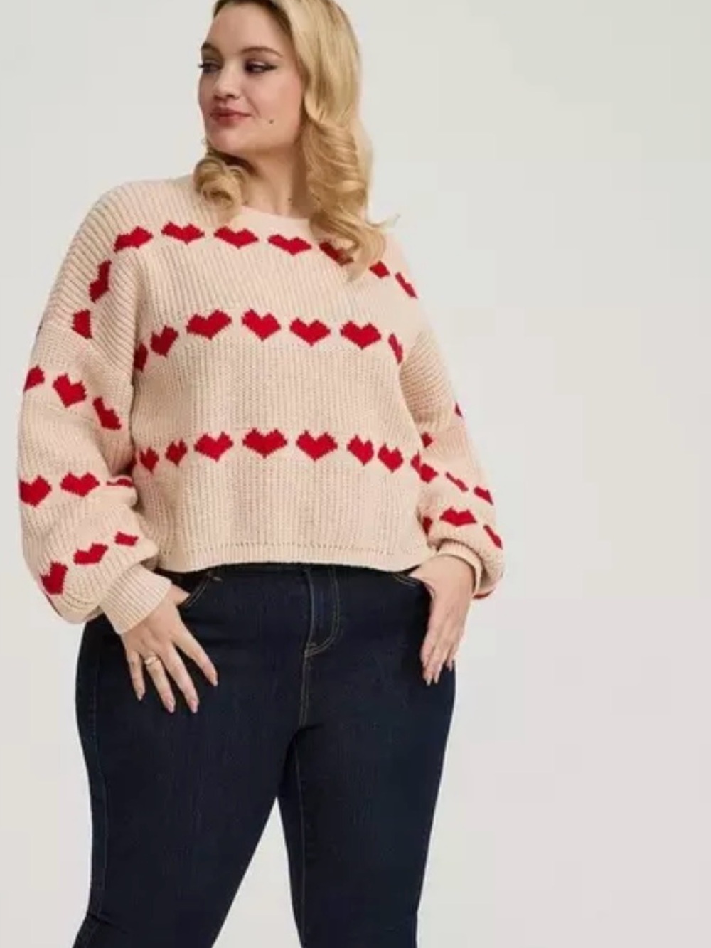 Torrid cropped heart sweater